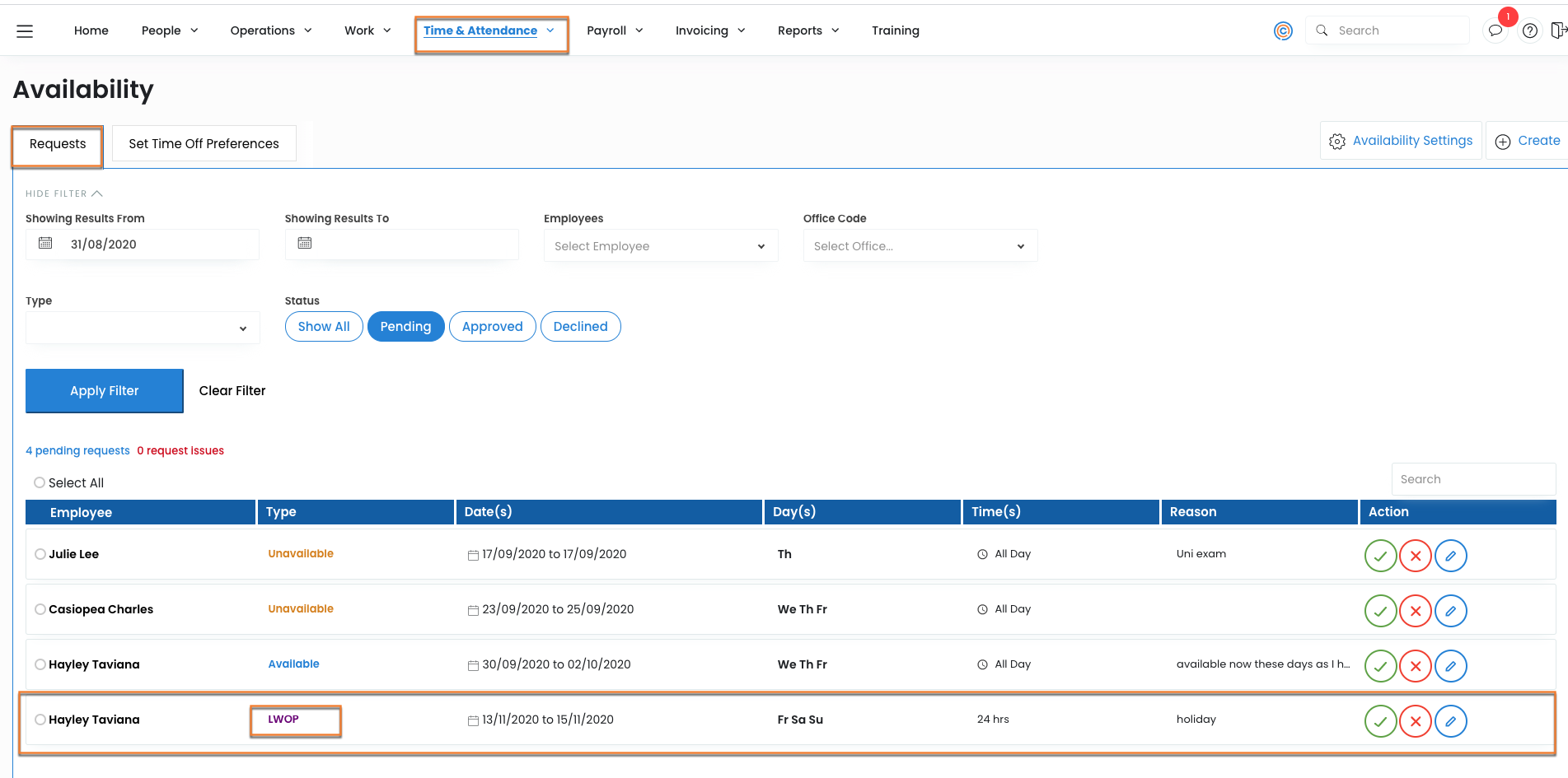 Managing Casual Leave / Entitlements foundU